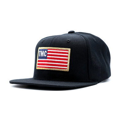 TMC Flag Patch Limited Edition Snapback - Black - Angle