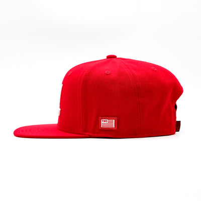 Victory Lap Limited Edition Snapback - Red/White - Side