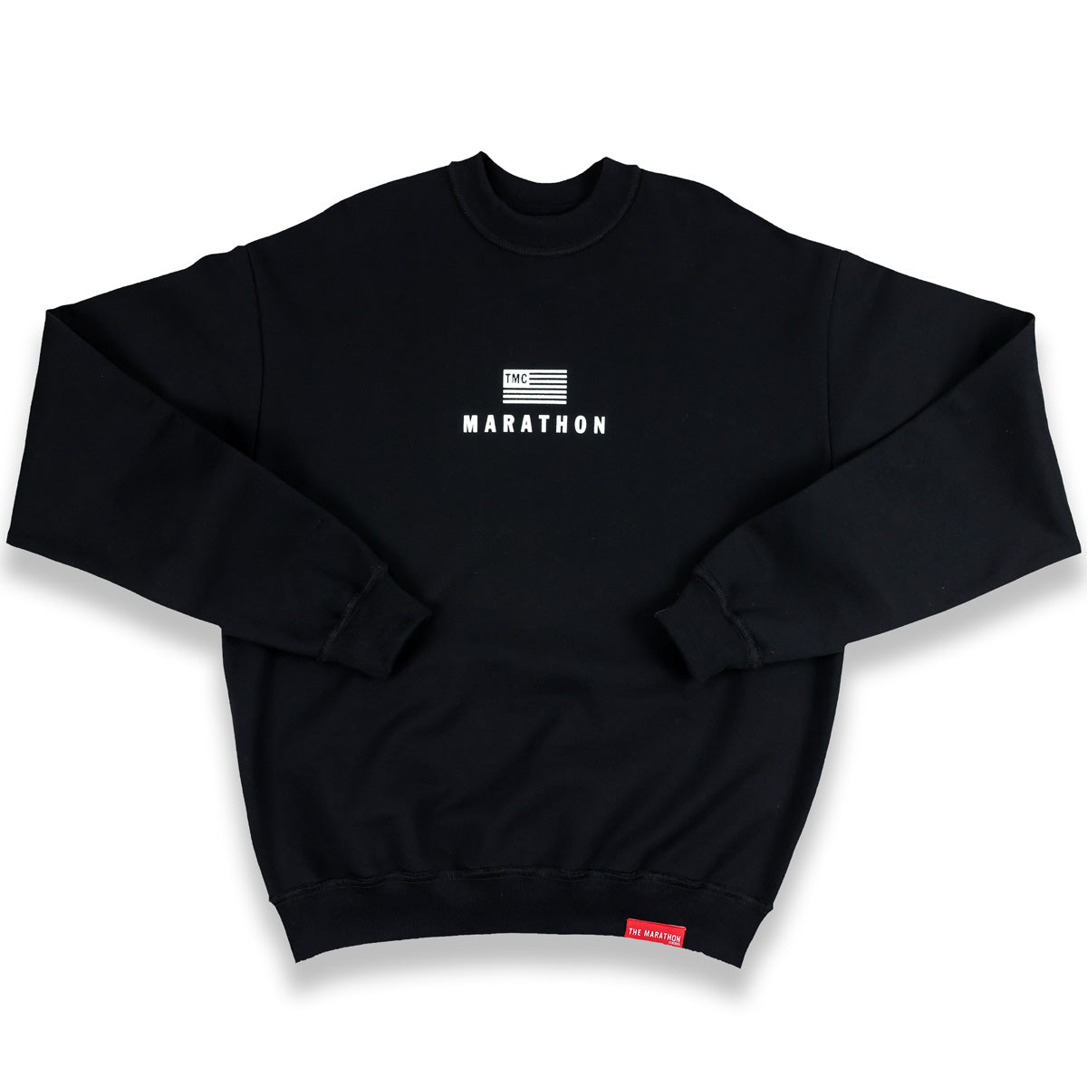 Marathon Modern Crewneck Sweatshirt Black White
