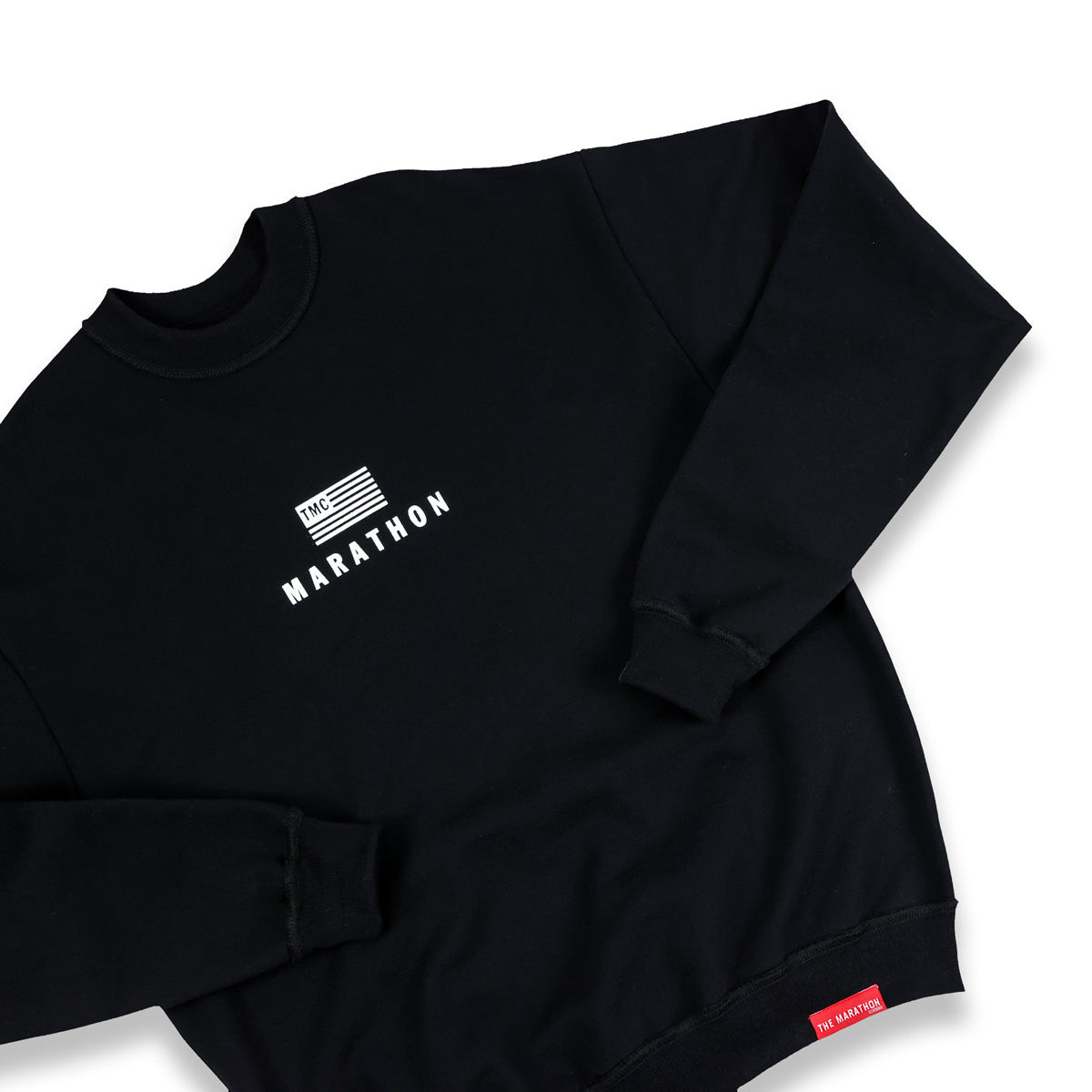 Marathon Modern Crewneck Sweatshirt - Black/White - Detail