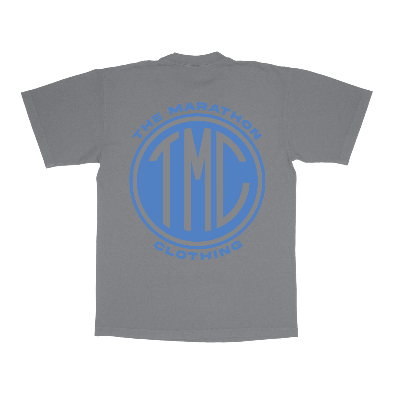 TMC Emblem T-Shirt - Charcoal Gray/Clear Blue – The Marathon Clothing