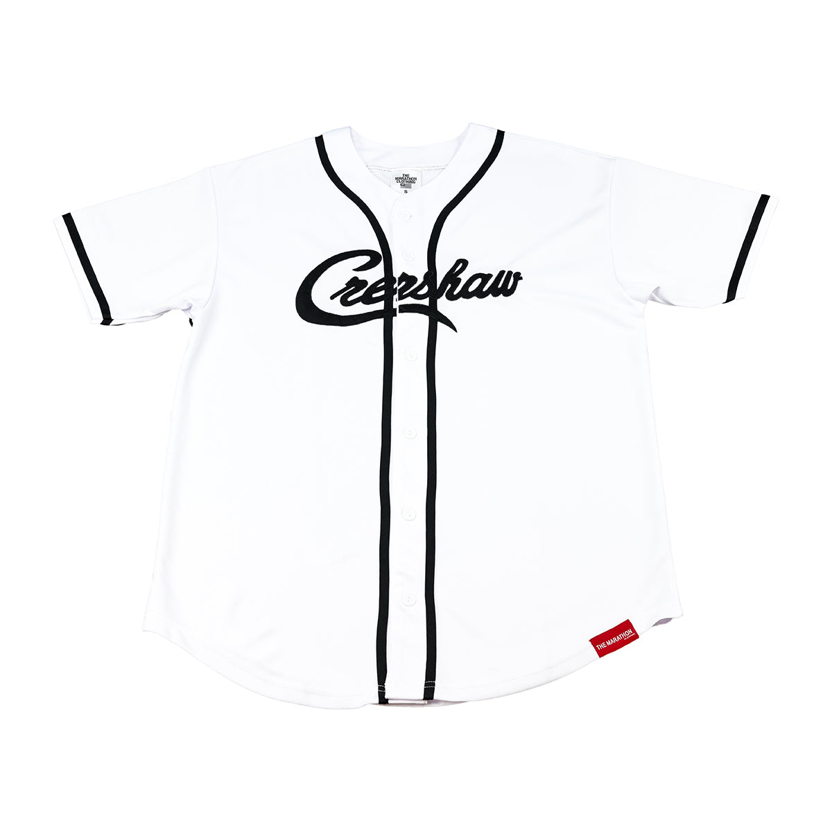 Crenshaw Baseball Jersey - White/Black – The Marathon Clothing