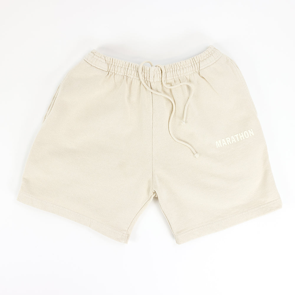Marathon Leisure Tonal Sweat Shorts Cream