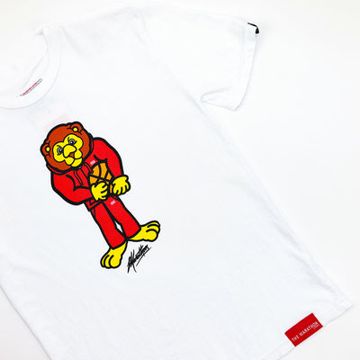 Leo Lion Basketball Kid's T-Shirt - White - Detail