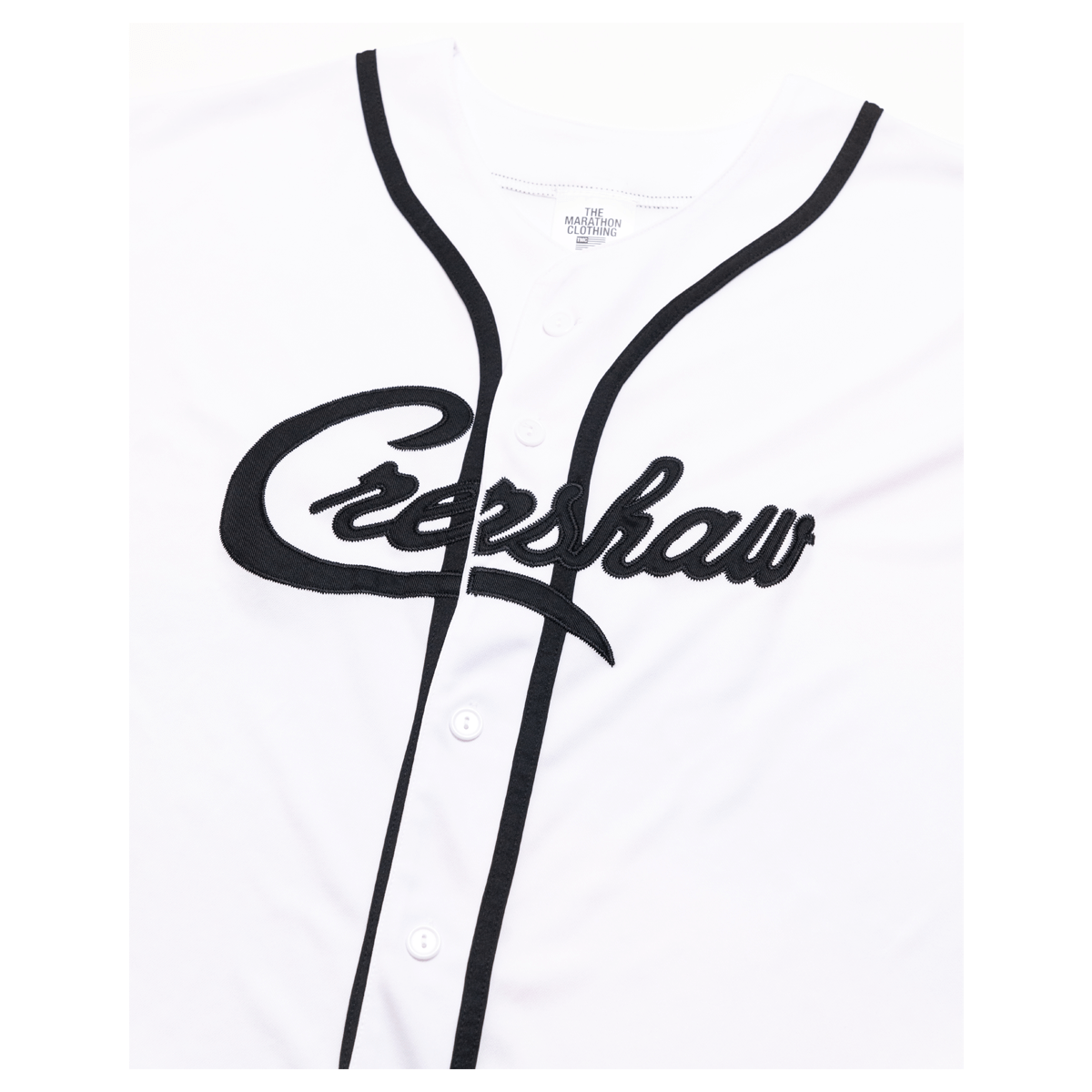 Crenshaw Baseball Jersey - White/Black-The Marathon Clothing