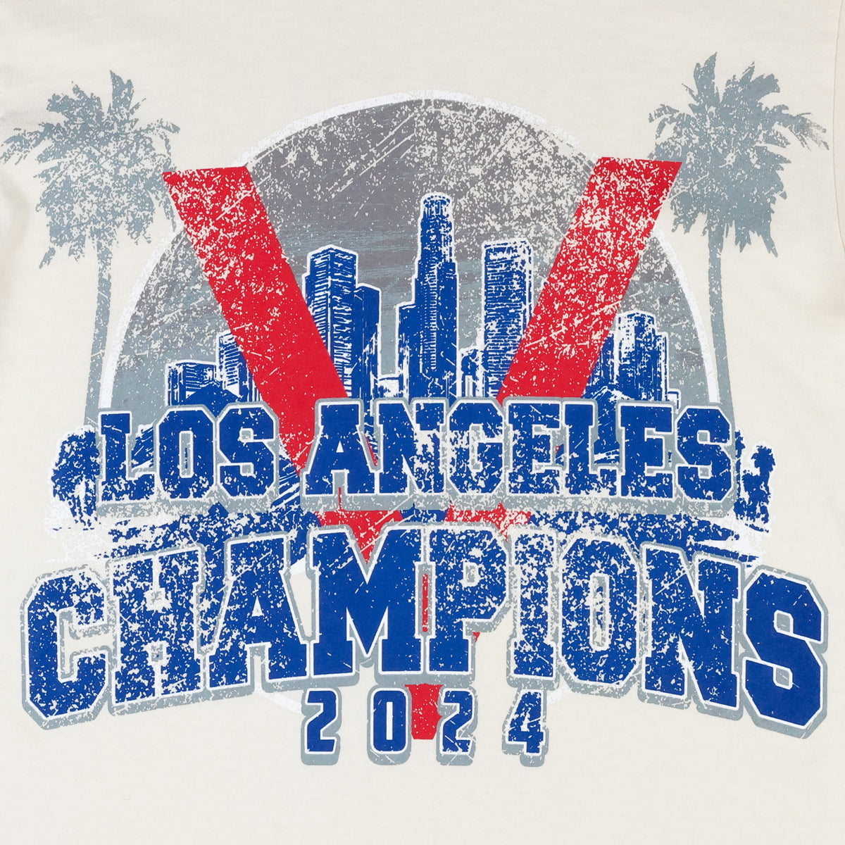 2024 Los Angeles Champions T-Shirt - Cream - Front Detail 1.