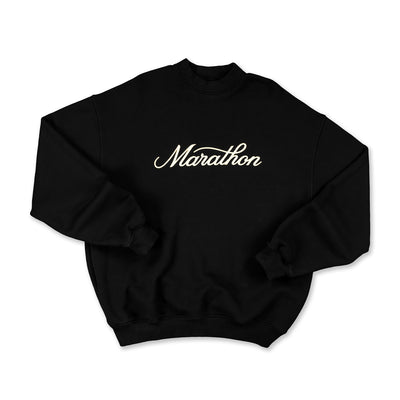 Marathon Classic Script 3D Crewneck - Black