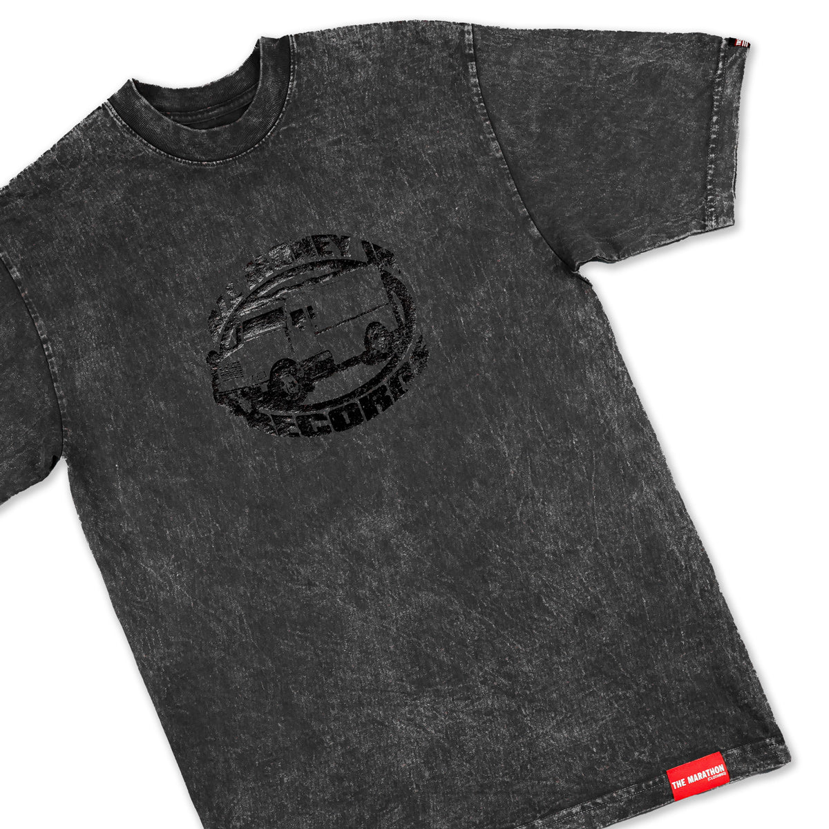 All Money Records Vintage T-Shirt - Washed Carbon Black/Black - Detail 1