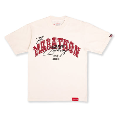The Marathon Clothing Arch & Script T-Shirt - Bone - Front