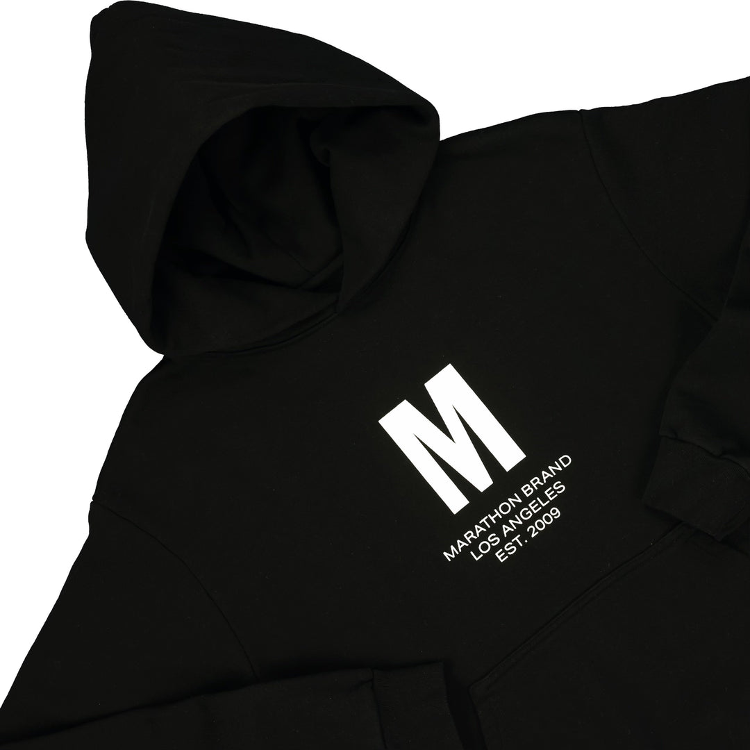 Big M Hoodie - Black/White – The Marathon Clothing