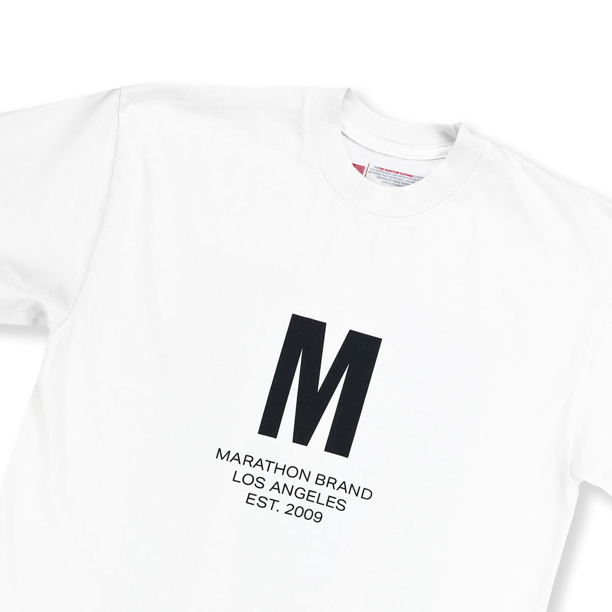 Marathon Big M T-Shirt - White/Black - Front Detail 2