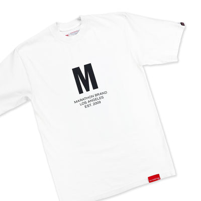 Marathon Big M T-Shirt - White/Black - Front Detail 1