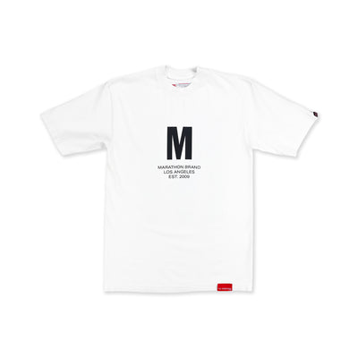 Marathon Big M T-Shirt - White/Black - Front