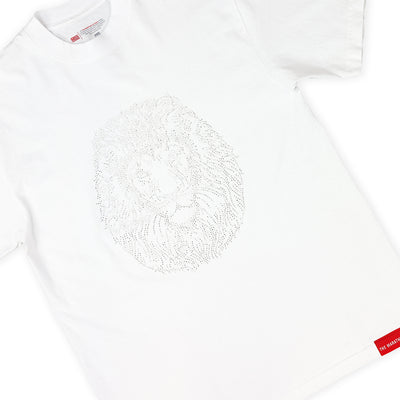 Vintage Lion Rhinestone T-Shirt - White - Detail