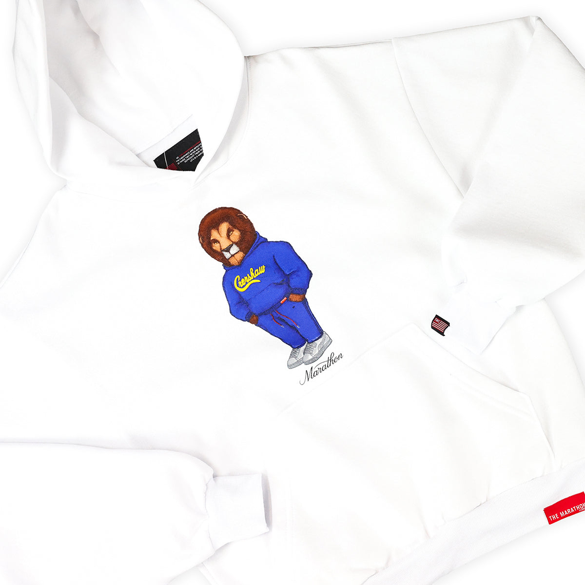 Leo The Marathon Lion (Crenshaw Hoodie) Hoodie - White - Detail