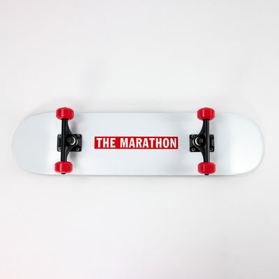 Limited Edition Marathon Bar Skateboard - White - Bottom