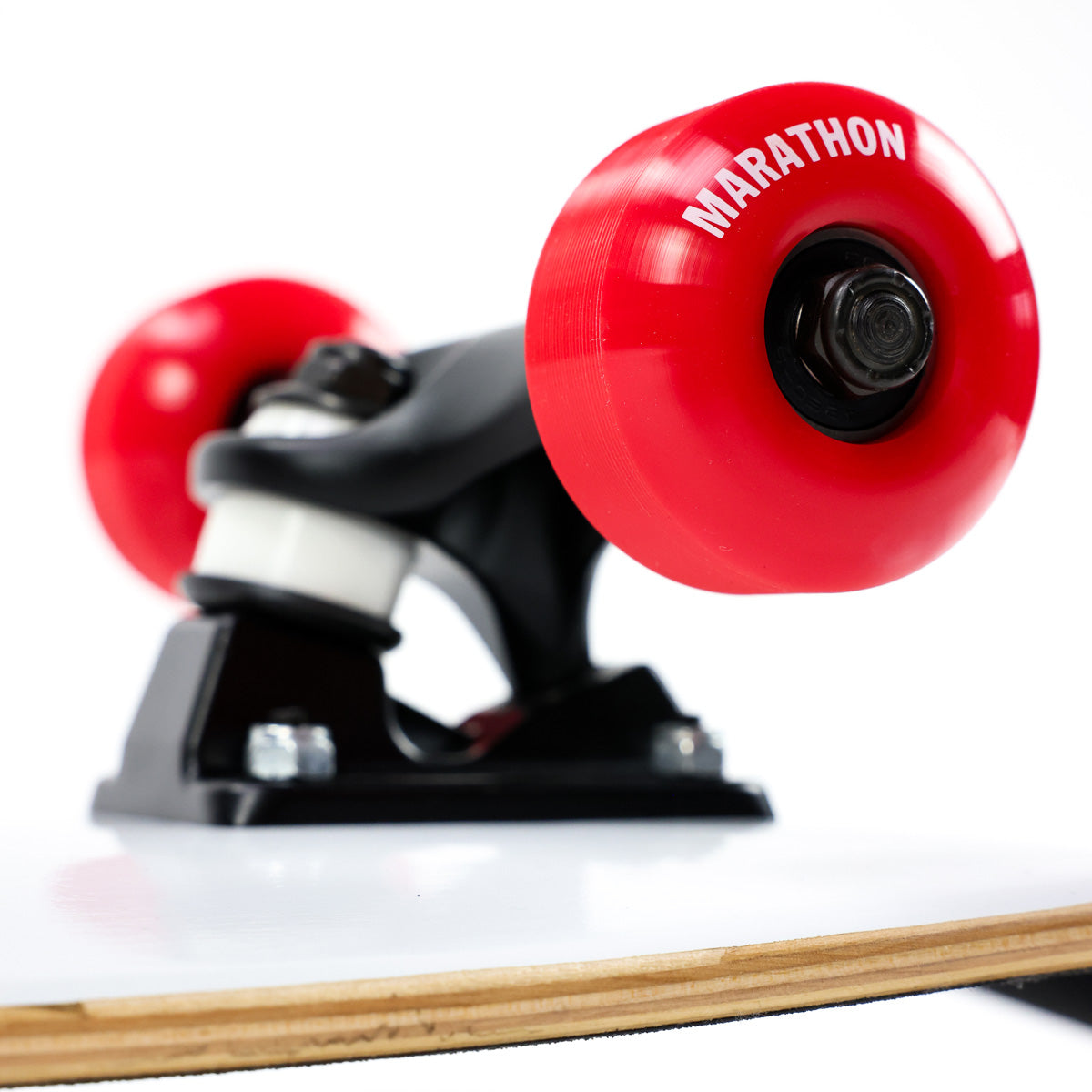 Limited Edition Marathon Bar Skateboard - White - Wheel Detail