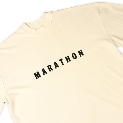 Marathon Ultra Oversized T-Shirt - Bone/Black - Detail