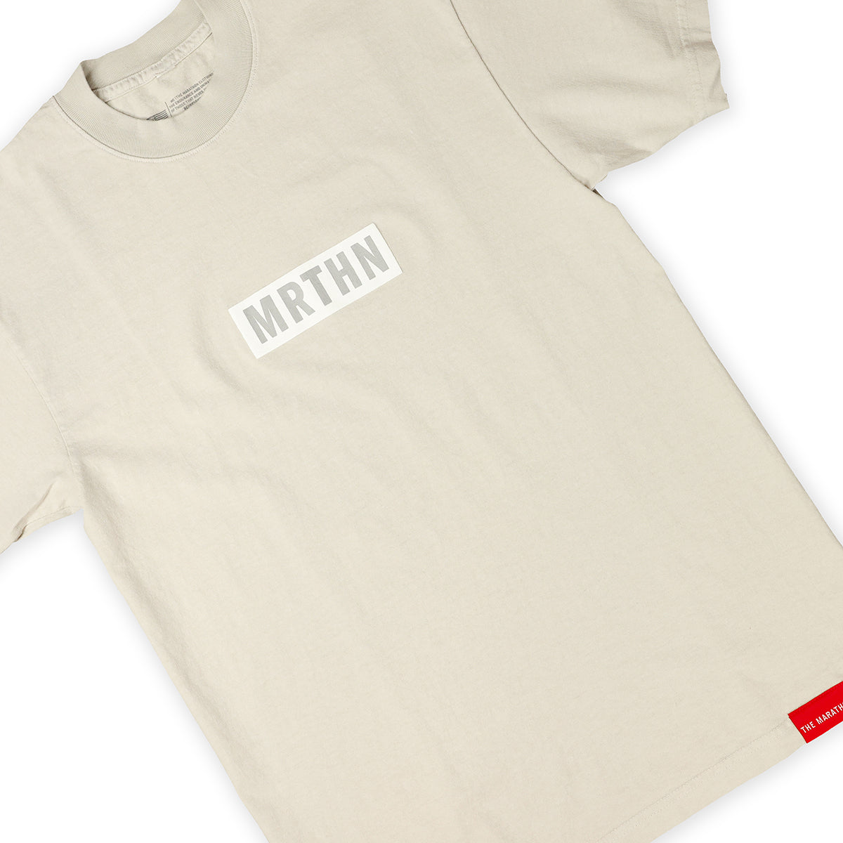 MRTHN T-shirt - Heather Grey/White - Detail