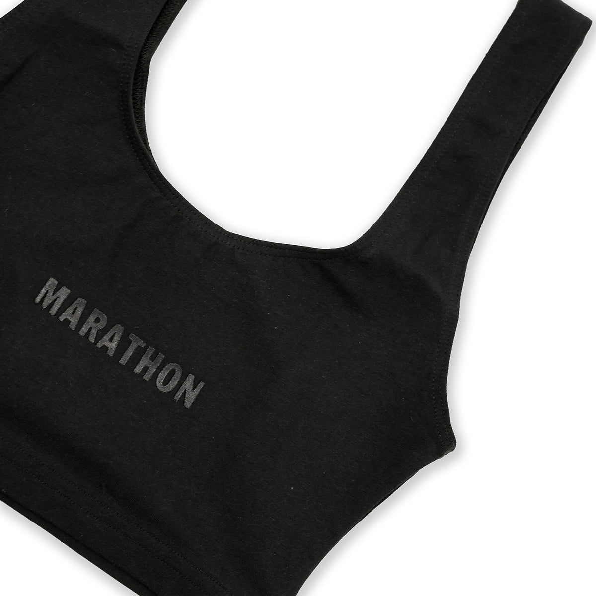 Women's Marathon Cropped Tank - Black - Detail