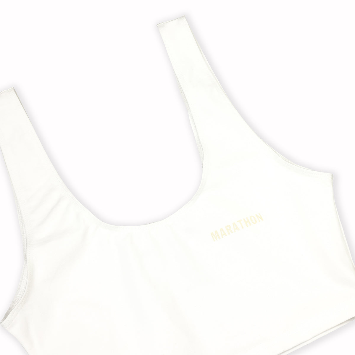 Marathon Womens Crop Tank - White / Natural - Detail