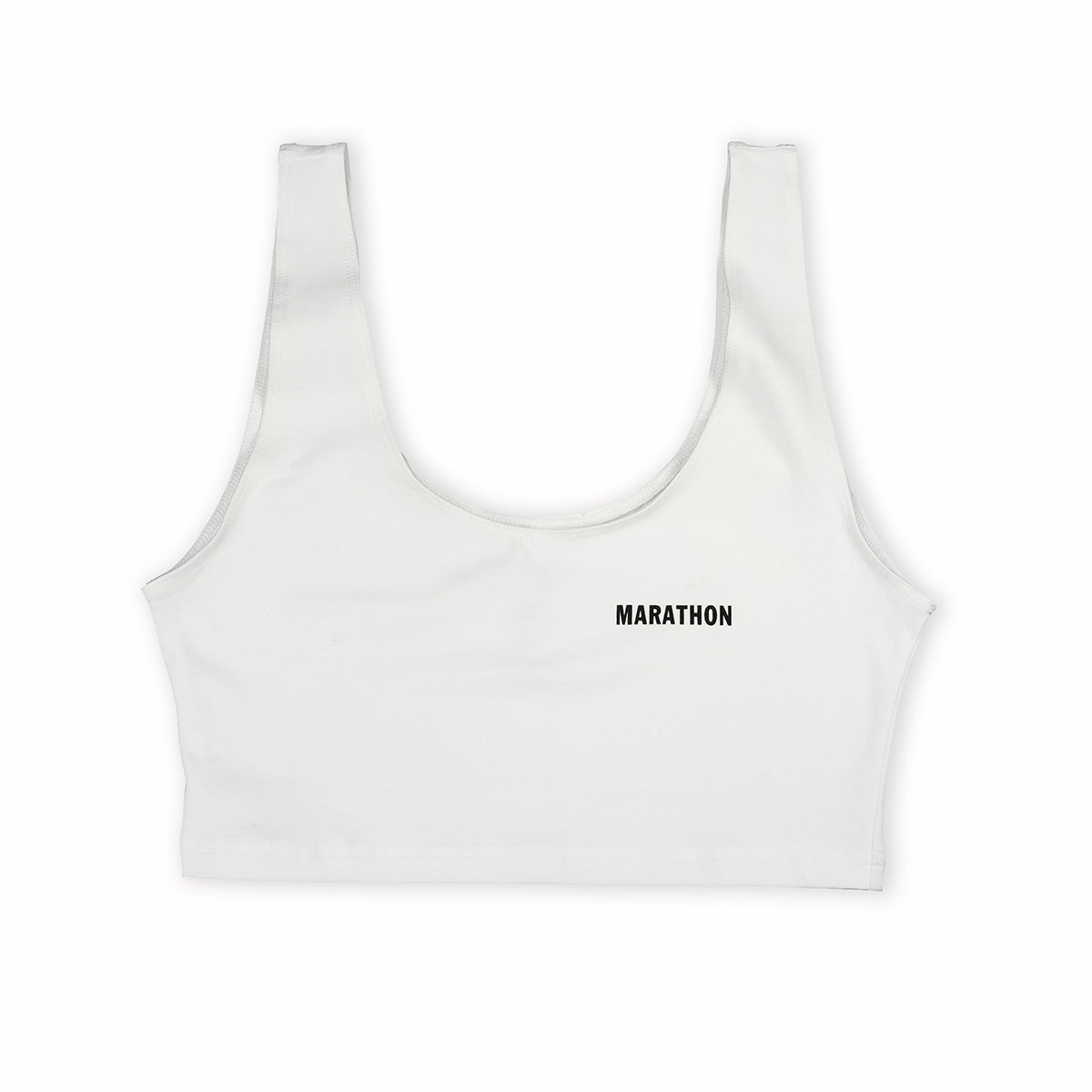 Marathon Womens Crop Tank - White / Black