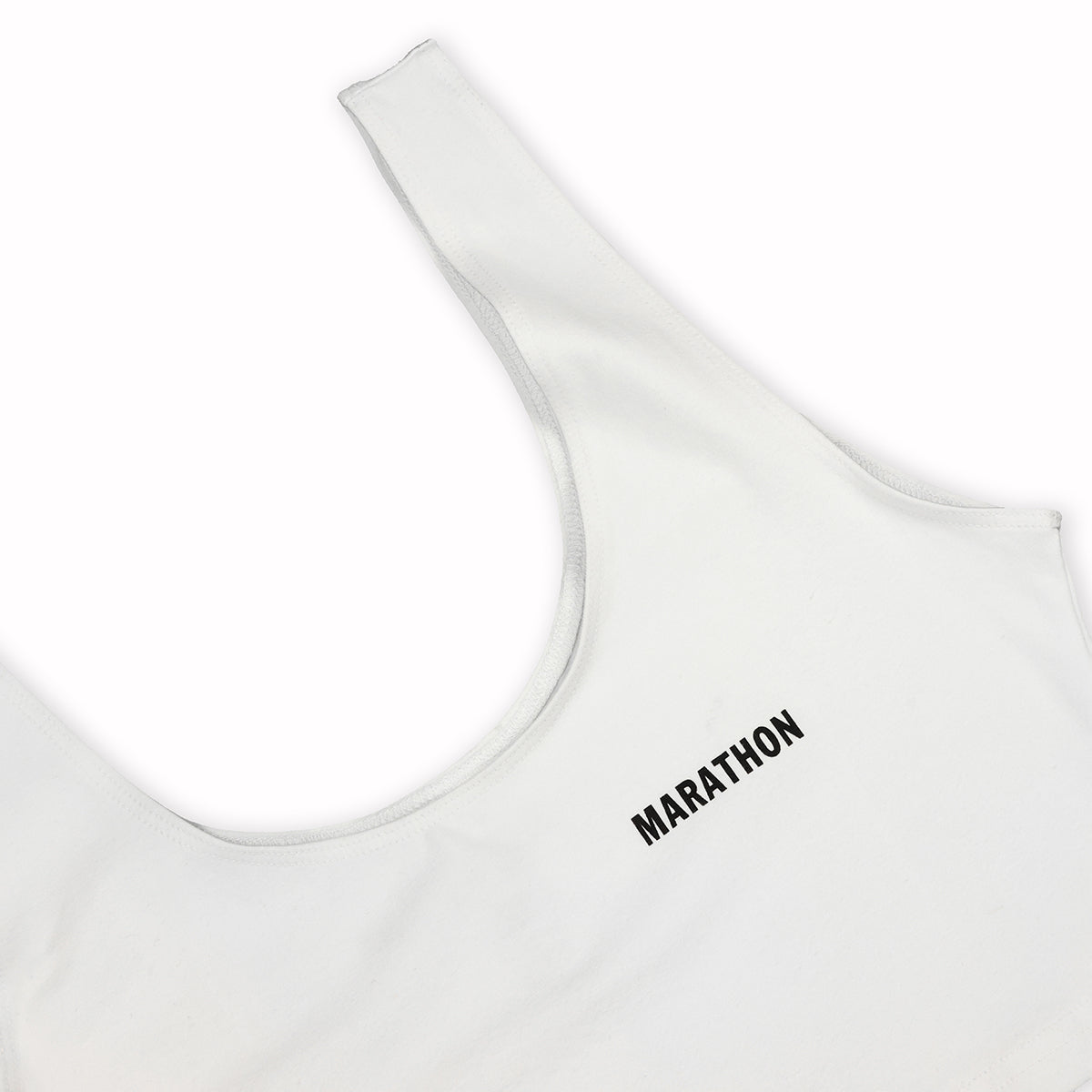 Marathon Womens Crop Tank - White / Black - Detail
