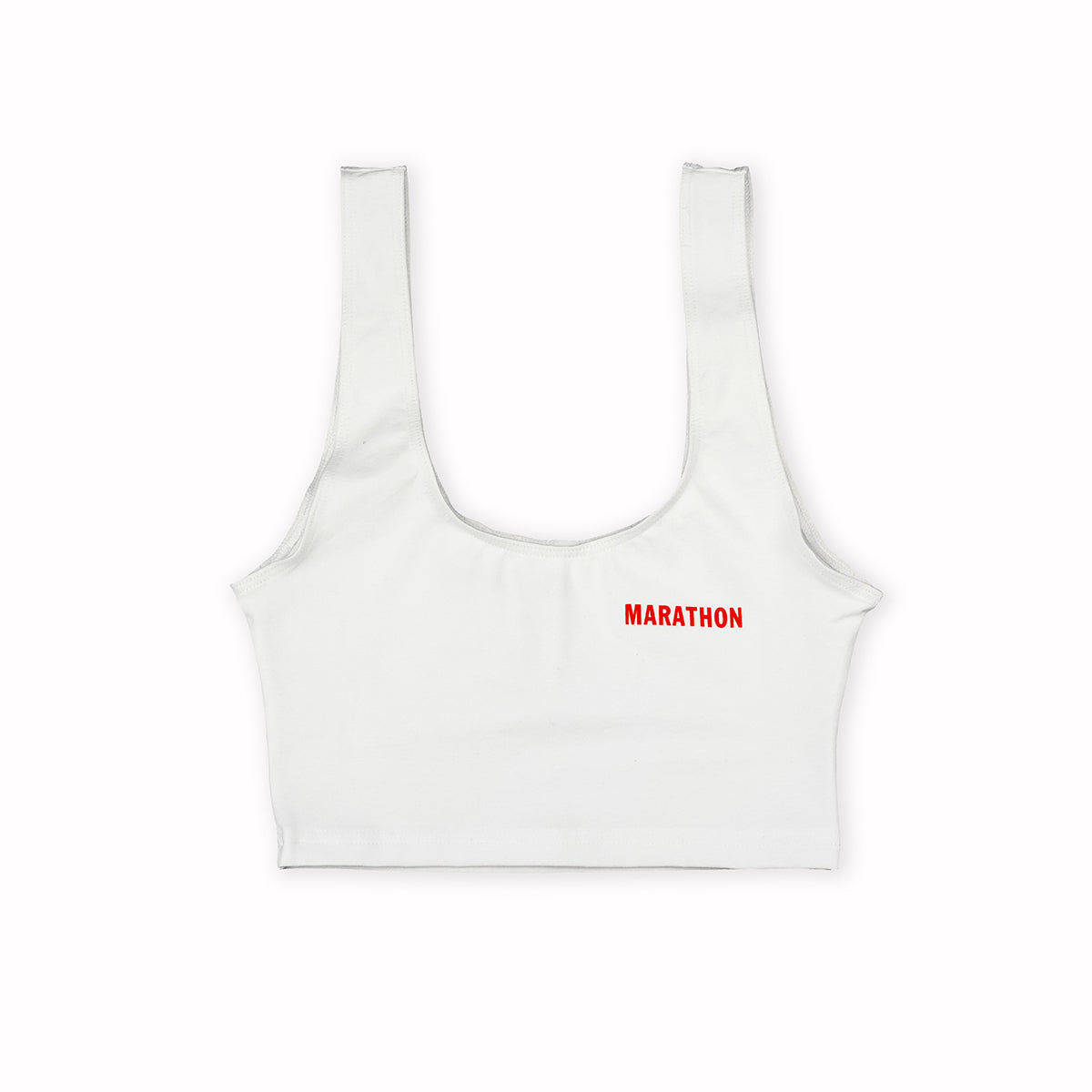 Marathon Womens Crop Tank - White / Red