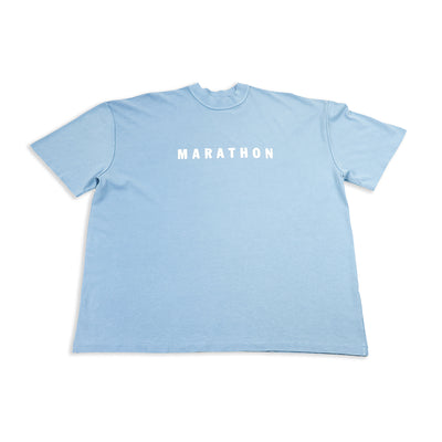 Marathon Ultra Oversized T-Shirt - Light Blue/White - Front