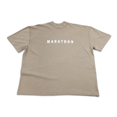 Marathon Ultra Oversized T-Shirt - Mocha/White - Front