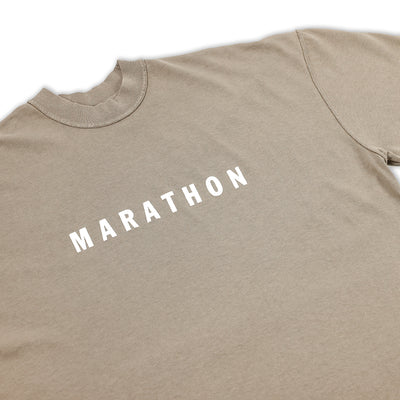 Marathon Ultra Oversized T-Shirt - Mocha/White - Detail