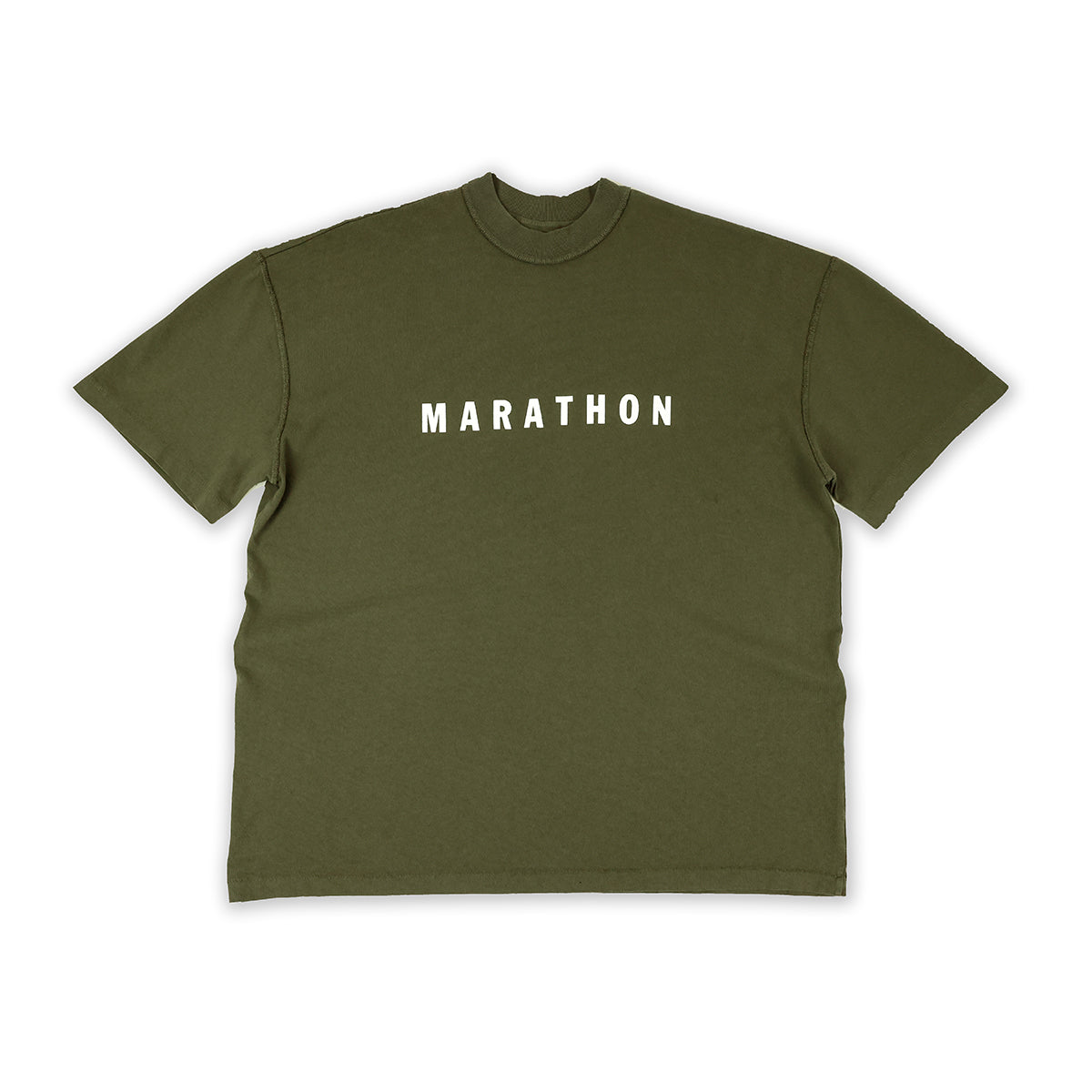 Marathon Ultra Oversized T-Shirt - Olive/White - Front