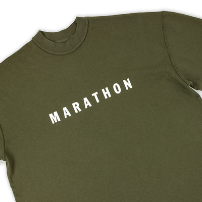 Marathon Ultra Oversized T-Shirt - Olive/White - Detail
