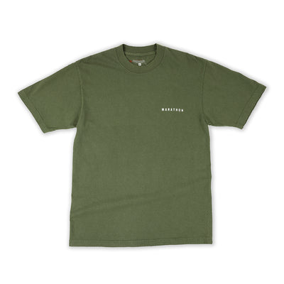 Marathon Signature T-Shirt - Olive/White - Front