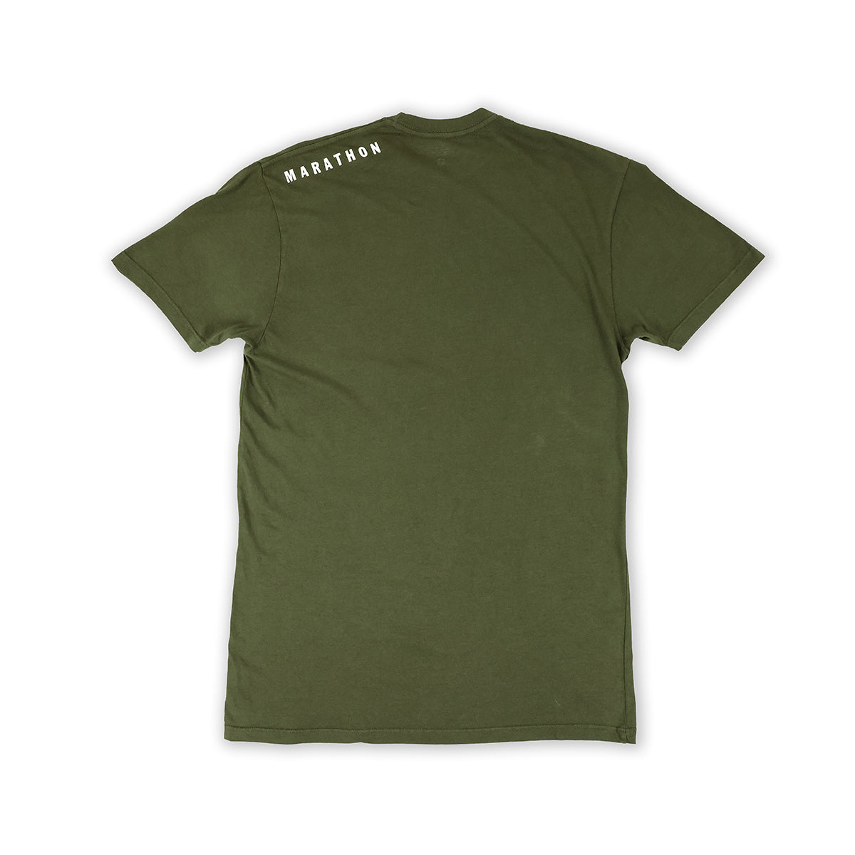 Marathon Ultra Fitted T-Shirt - Olive/White - Back