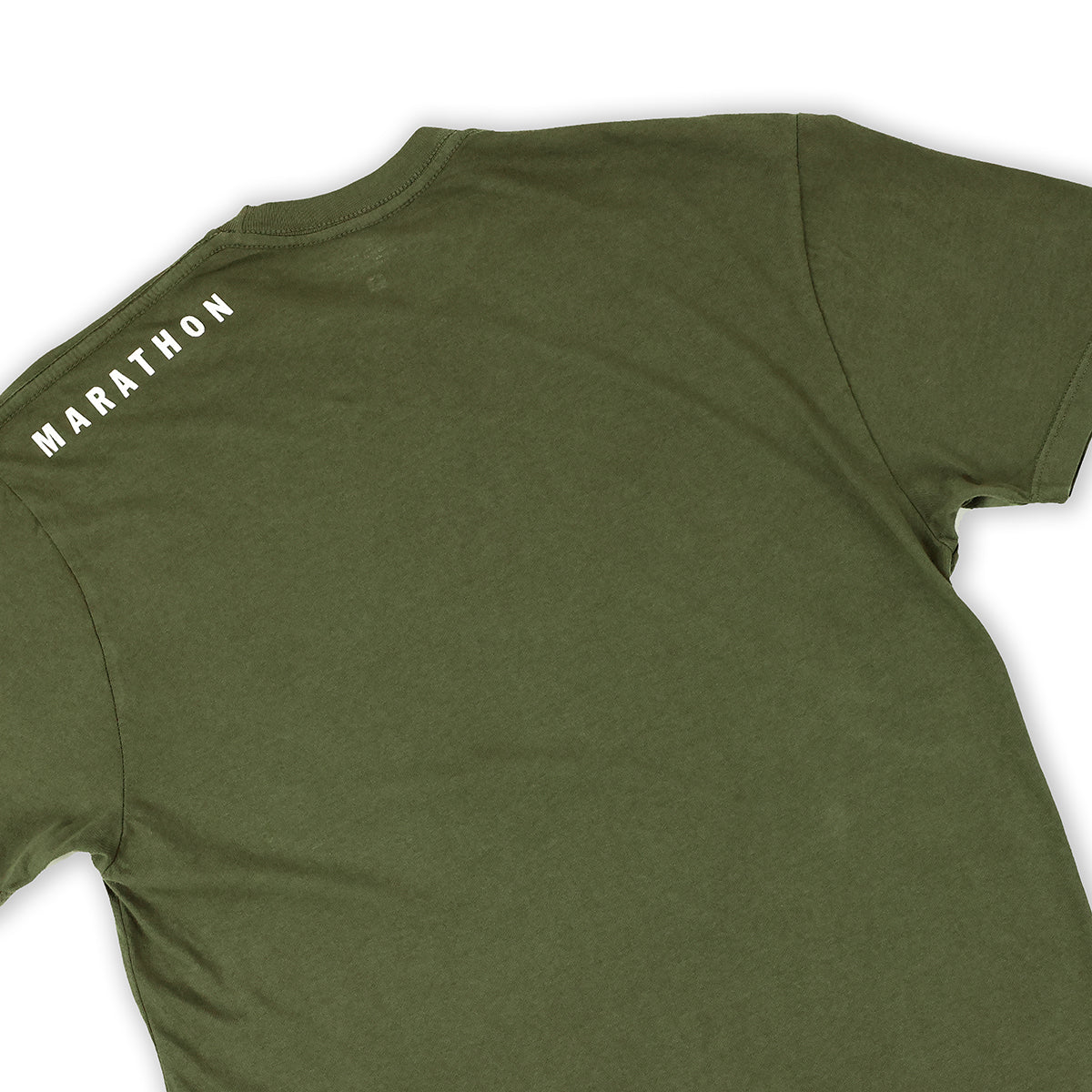 Marathon Ultra Fitted T-Shirt - Olive/White - Back Detail