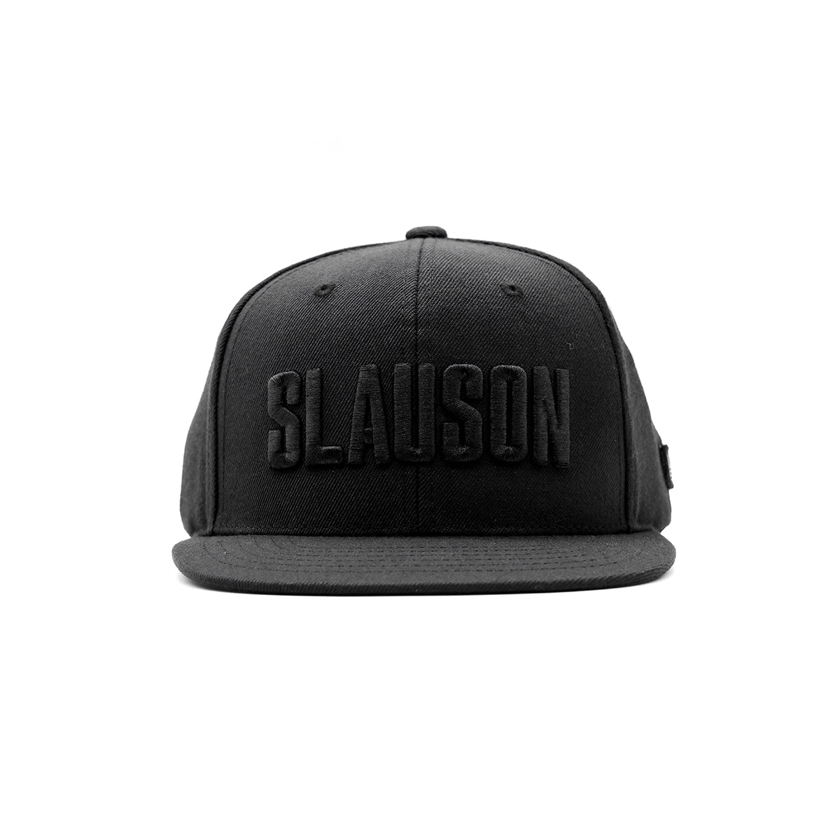 Slauson (Block Logo) Limited Edition Snapback - Black/Black - Front