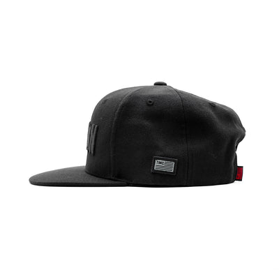 Slauson (Block Logo) Limited Edition Snapback - Black/Black - Side