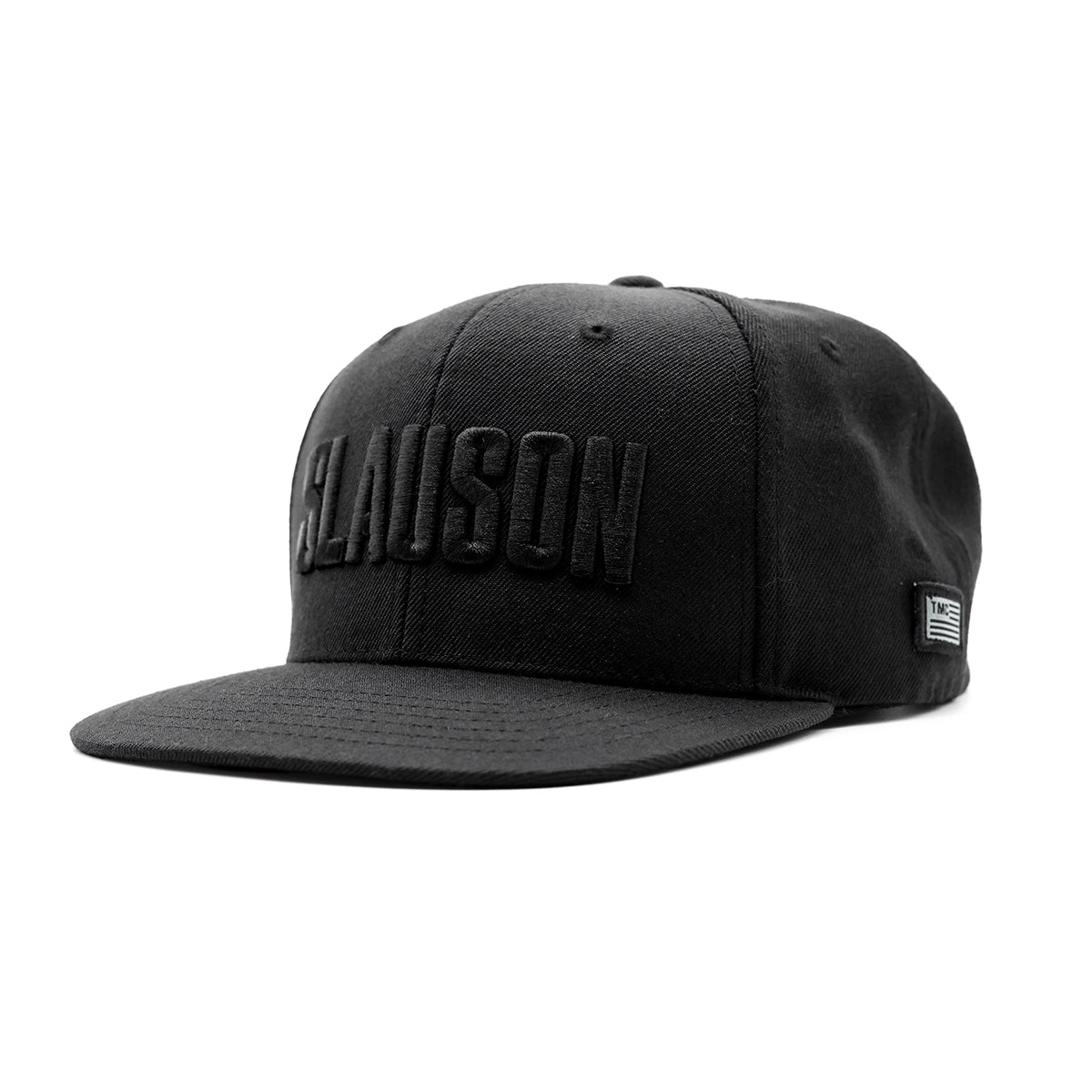 Slauson (Block Logo) Limited Edition Snapback - Black/Black - Angle