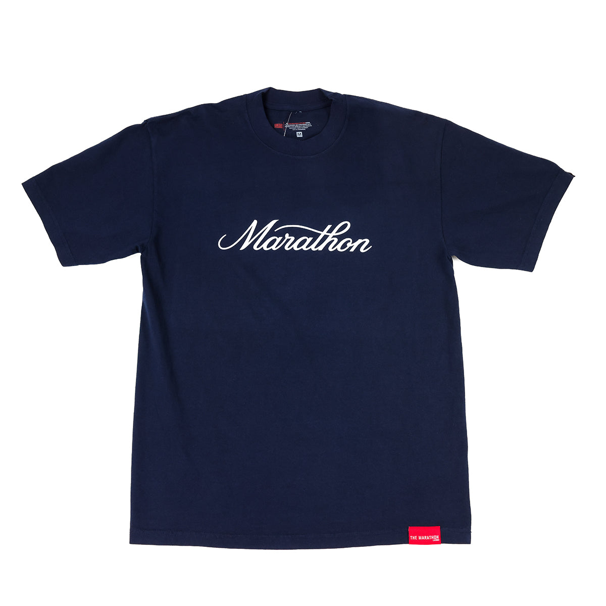 Marathon Classic Script T-Shirt - Navy/White - Front