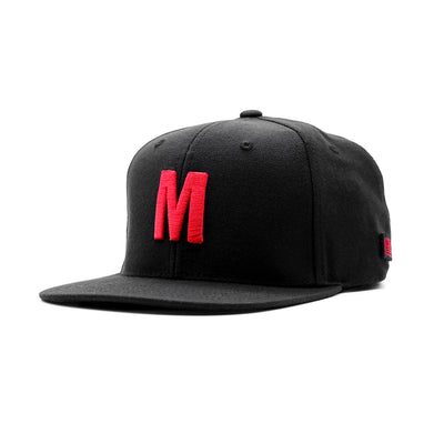 Big M Logo Limited Edition Snapback - Black/Red - Angle