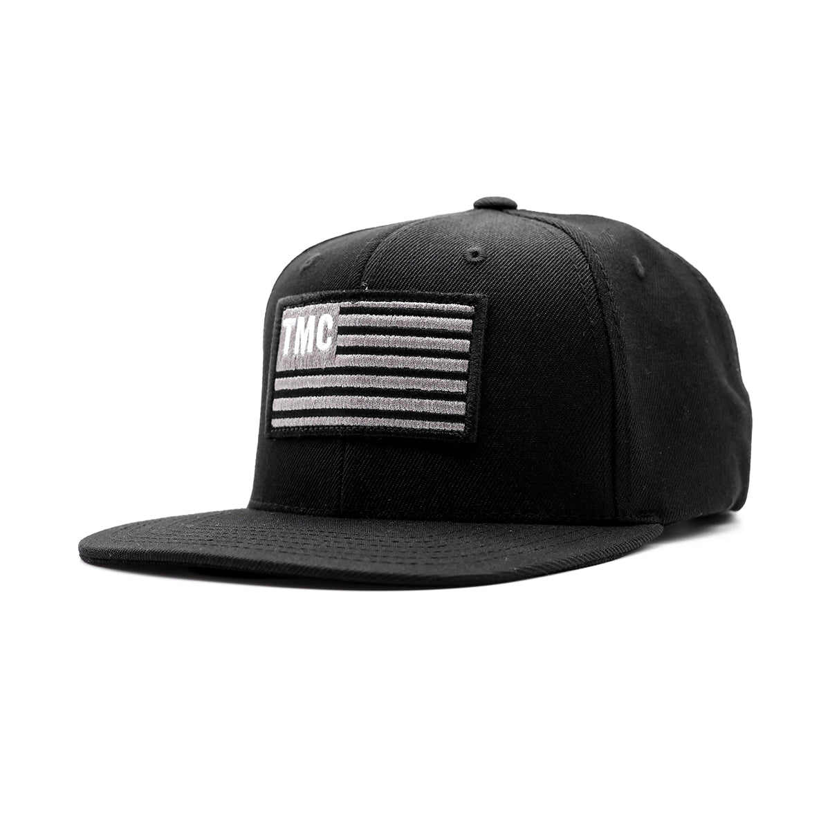 TMC Flag Patch Limited Edition Snapback - Black/White - Angle