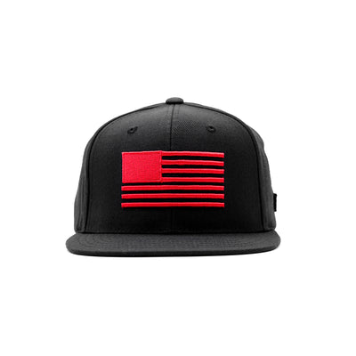 Marathon Block Flag Limited Edition Snapback - Black/Red - Front