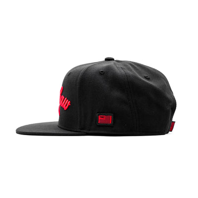 Crenshaw Limited Edition Snapback - Black/Red [3D] - Side