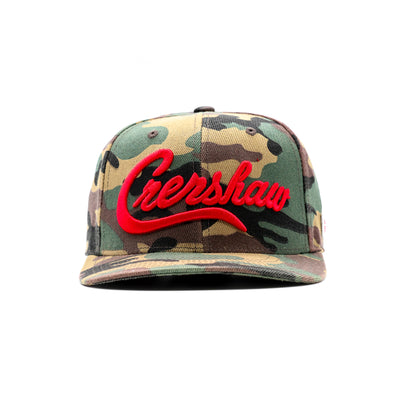 Crenshaw Limited Edition Snapback - Camo/Red - Front