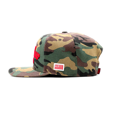 Crenshaw Limited Edition Snapback - Camo/Red - Side