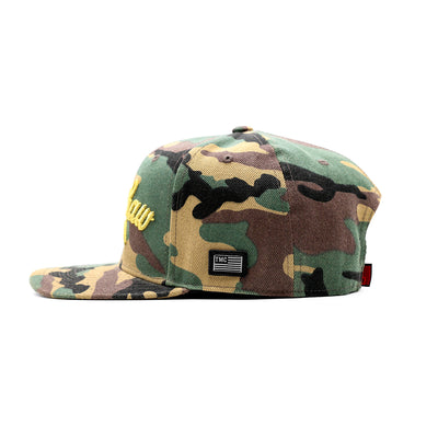 Crenshaw Limited Edition Snapback - Camo/Gold - Side