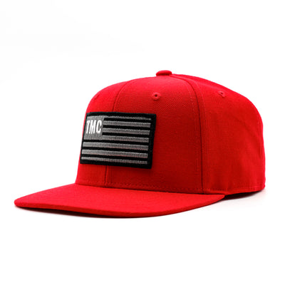 TMC Flag Patch Limited Edition Snapback - Red/Black - Angle