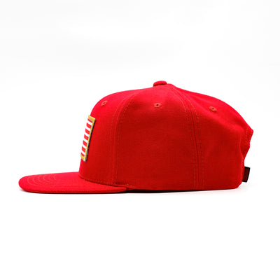 TMC Flag Patch Limited Edition Snapback - Red/Red/White - Side