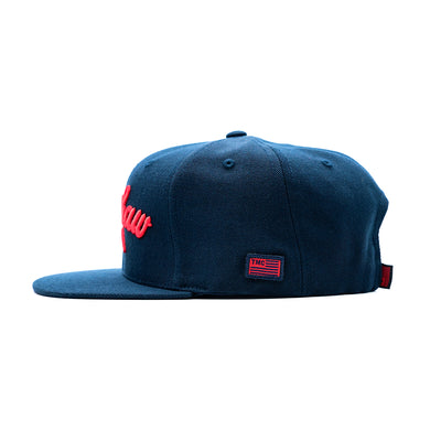 Crenshaw Limited Edition Snapback - Navy/Red - Side